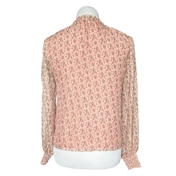 INTERMIX Floral Silk Pink Ruffled Tie Front Skirt Set Women’s Petite - Picture 6 of 10